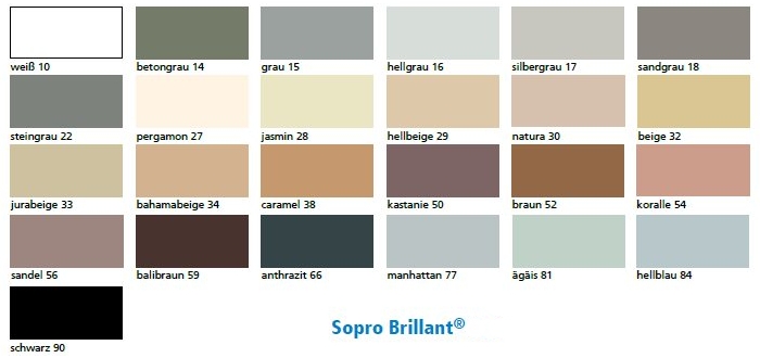 Sopro Brillant színek