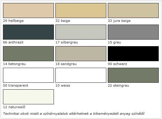 Sopro MSil fugaszilikon színek